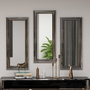 Hanah Home Juego 3 Espejos Decorativos 30x70 cm Plata MDF Elegante y Moderno para Salón o Dormitorio